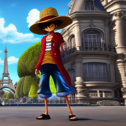 3818076465-Luffy , holidays in Paris, unreal engine.webp